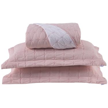 Imagem de Cobre Leito 3 Peças King Percal 200 Fios Cristal 100% Poliéster - Rose