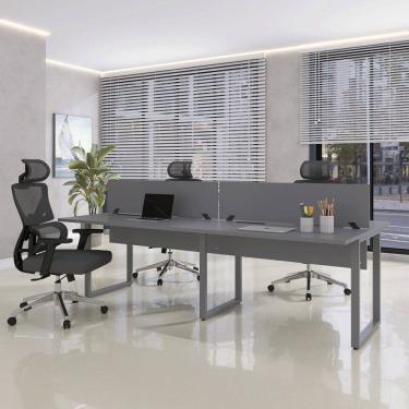 Imagem de Plataforma Dupla 4p 220x120cm Tub Corporativa Light Grafito