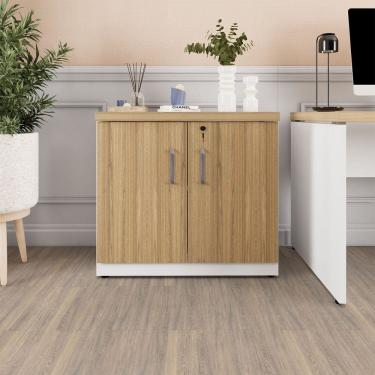 Imagem de Armário Baixo para Escritório 80cm X 45cm com 2 Portas e Chave Corporate F5 Macadâmia /...