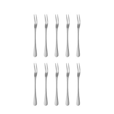 Imagem de Garfo para Petiscos Frutas Sobremesa Garfinho Aço Inox 10un