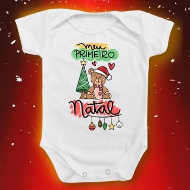Imagem de Body Para Bebê Meu Primeiro Natal Menino Menina Papai Noel - Borizinho