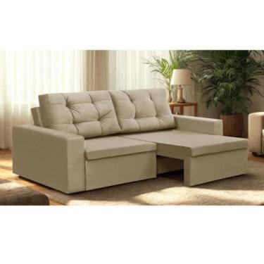 Imagem de Sofá Retrátil 2 Lugares 1,80m Lara Suede Mirra Decor, Bege