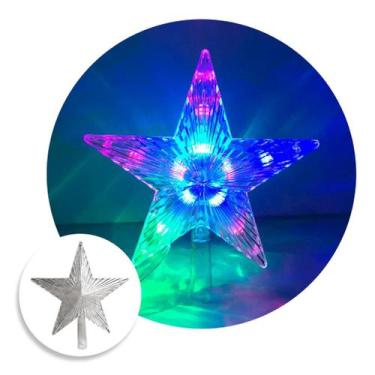 Imagem de Estrela Ponteira Pisca Led Enfeite Topo Árvore De Natal 24cm - TOP NAT