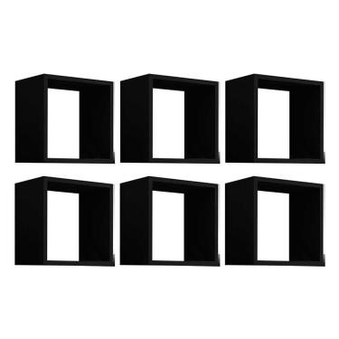 Imagem de Kit 6 Nichos Organizador 30x30cm Preto - Gran Belo