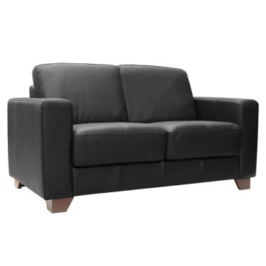 Imagem de Sofá 2 Lugares Sala de Estar 155cm Estocolmo Couro Preto - Gran Belo