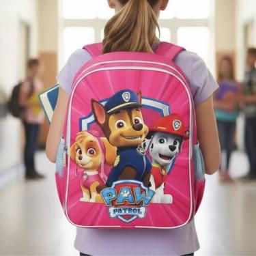 Imagem de Mochila Escolar Infantil Patrulha Canina G Costas Rosa - SM, Rosa