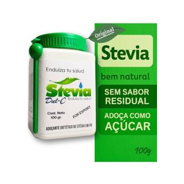 Imagem de Stevia Dul-C Adoçante Natural em Pó, 100g, Zero Calorias, Sem Sabor Residual, com Colher Medidora, para Bebidas e Sobremesas - Kit com 5un
