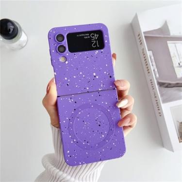 Imagem de Wave point capa dura para samsung galaxy z flip 3 4 5 zflip 5 z flip5 capa de carga ultrafina, roxa, para samsung z flip 3