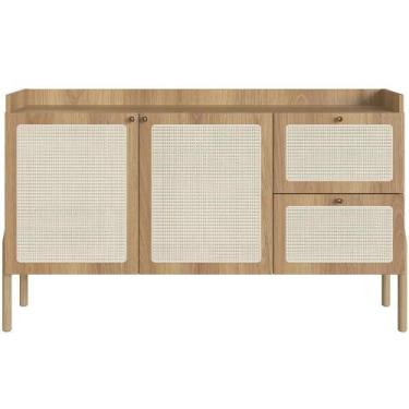 Imagem de Aparador Buffet Para Sala De Jantar 139cm Pés Madeira Moss A03 Hanover