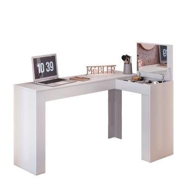 Imagem de Escrivaninha Penteadeira Tânia com Nicho Organizador 135 cm Branco - D'Rossi