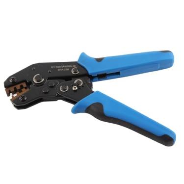 Imagem de Hyuduo SNA 28B Ferramenta de Crimpagem Crimper Ratchet do Tipo Com Trava de Fivela Automática Puxa de Controle de Roda Ajustável para 18-28 AWG Fios Machos Pinos Femininos Masculinos
