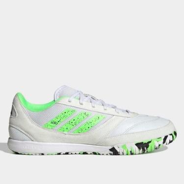 Imagem de Chuteira Futsal Adidas Top Sala Competiton II Unissex, Branco, Verde, 