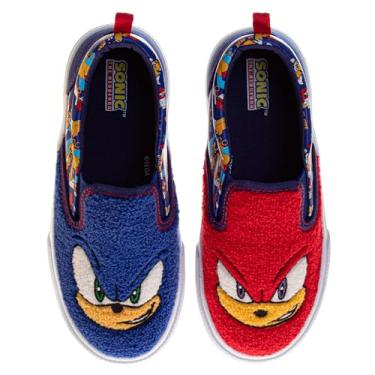 Imagem de Josmo Tênis de cano baixo com desenho animado Slipon Casual Fashion Canvas Shoe Spiderman Sonic TMNT Monsters Inc Carros (Tamanhos: 5-10 crianças pequenas / 11-13 crianças pequenas / 1-4 crianças