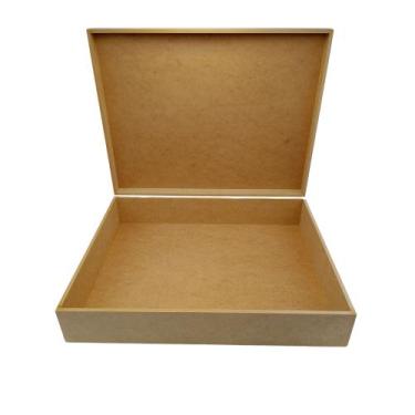 Imagem de Caixa Mdf Cru 50x40x10 Sem Fecho Com Dobradiças Para Decorar - DF Mora