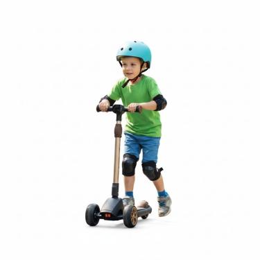 Imagem de Patinete Led Infantil 3 Rodas Preto