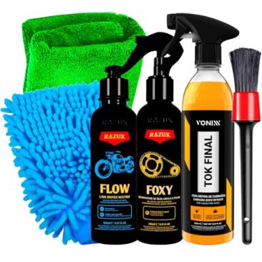 Imagem de Kit Automotivos Flow Selante Foxy Limpa Vidros Pincel Externo Luva Karbox
