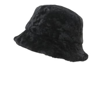 Imagem de Chapéus femininos de lã de cordeiro de inverno casquete de lã de pescador casquete quente para lavatório, Preto, tamanho �nico