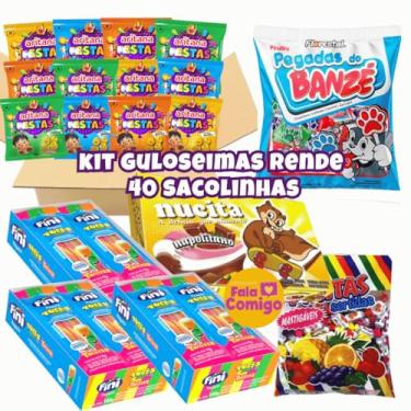 Imagem de Kit 5 Guloseimas Rende 20/30/40/60 Sacolinhas Lembrancinhas Aniversário Infantil Salgadinho Bala Fini Nucita (Rende 40 sacolinhas, Salgado)