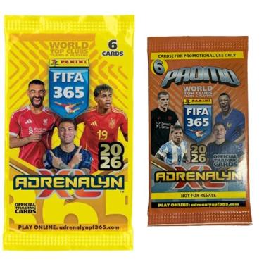 Imagem de Grandor Panini FIFA 365 Adrenalyn XL 2026 Soccer Trading Cards Bundle – 1 Pack (6 Cards) + 1 Promotional Pack (6 Cards) – Authentic Factory-Sealed Collectible Cards for Football Fans & Collectors