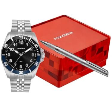 Imagem de Mondaine Kit Relógio Masculino Mondaine Prata Aço 99836G0MVNE5K1