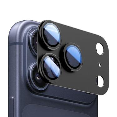 Imagem de Para iPhone 17 Pro Armor Filme de anel de lente de metal fosco de cobertura total (preto)