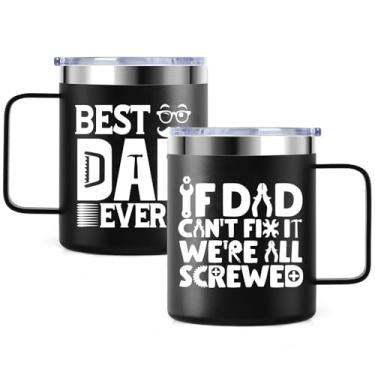 Imagem de Culaiwan Presente de aniversário de pai da filha filho, presente de aniversário do pai, copo de caneca isolado de aço inoxidável de 340 g com tampa para papai, melhor presente de pai de todos os