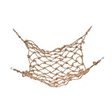 Imagem de Toddmomy Corda grande de rede de escalada para animais de estimação para papagaios, resistente à mordida, escada suspensa com fivela para periquitos, araras, periquitos, melhora a saúde mental física