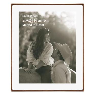 Imagem de CULER Porta-retrato de 50 x 61 cm, moldura para exibição de 40 x 50 com tapete ou 51 x 61 sem, moldura rústica de madeira de fazenda com vidro verdadeiro, molduras para galeria de parede