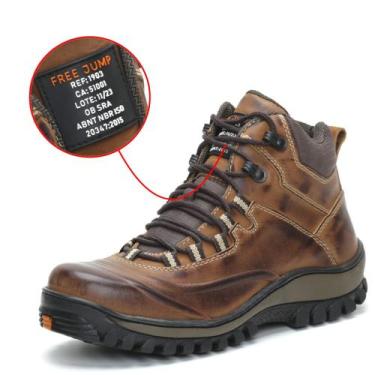 Imagem de Bota Coturno Masculino Em Couro Emborrachado Com CA do trabalho - FREE