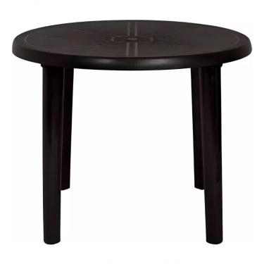 Imagem de Mesa Plástica Redonda Desmontável Preta Mor