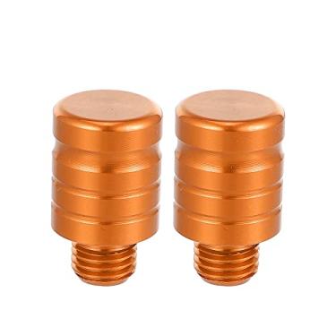 Imagem de X AUTOHAUX 2 peças universais M10x1,25 motocicleta lado esquerdo espelho furo plugues parafusos espelhos retrovisores tampas parafuso liga de alumínio laranja