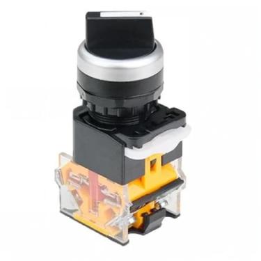 Imagem de Interruptor seletor rotativo industrial LA38, montagem em painel de 22 mm, 2-3 posições, autobloqueio/reset, configuração de contato 1NO1NC/2NO/2NC (cabo longo auto-reinicialização, 2 posições 1NO 1NC