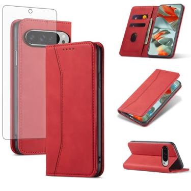 Imagem de Asuwish Capa carteira flip para celular Google Pixel 9 Pro XL com protetor de tela de vidro temperado, fecho magnético, capa fólio, suporte para cartão de crédito, suporte para celular, acessórios