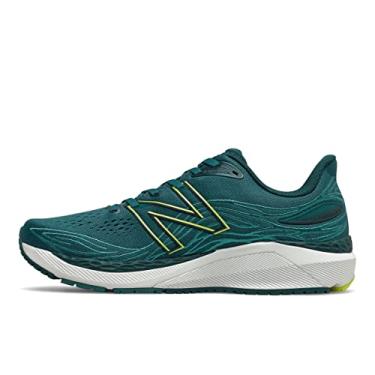 Imagem de New Balance Tênis de corrida Fresh Foam 860 v12 – Azul claro frio/manga clara – largo, Azul-petróleo/amarelo de enxofre, 9
