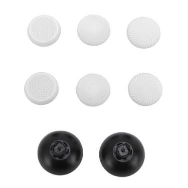 Imagem de Kit de tampas de joystick de controle universal 8 em 1 com 3 alturas, capas analógicas antiderrapantes substituíveis para Switch Pro (branco)