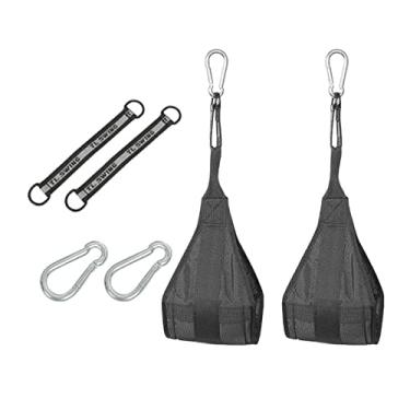 Imagem de Luzhengyang Alças abdominais resistentes para barra de pullup - cinta de braço de força central para homens e mulheres, capacidade de carga de 400 kg, alças de cinta abdominal de academia para