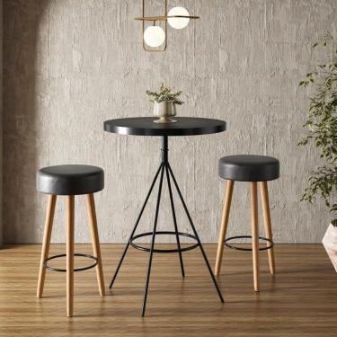 Imagem de Conjunto Mesa Com 2 Banquetas Grecia Preto