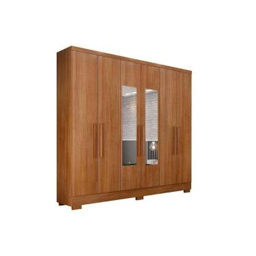 Imagem de Guarda Roupa 6 Portas (2 C- Espelho) E 4 Gavetas C- Pés Milly-veneza Cumaru -  Horizonte