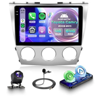 Imagem de Orderich Rádio veicular Android 4G + 64G para Toyota Camry 2006-2011 com CarPlay sem fio Android Auto, tela sensível ao toque de 10 polegadas, conexão de espelho estéreo para carro, navegação GPS