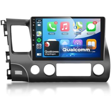 Imagem de Rádio veicular Qualcomm 8 Core 4G + 64G para Honda Civic 2006-2011 com 5G WIFI/10,1 polegadas 1280P QLED Touchscreen, Android Car Radio Wireless Carplay Android Auto BT5.1/DSP/Hi-Res/SWC/GPS/OTA +