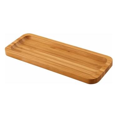 Imagem de Petisqueira Retangular em Bambu Natural, 26x10cm, para Servir Aperitivos, Queijos e Castanhas, Design Rústico e Elegante