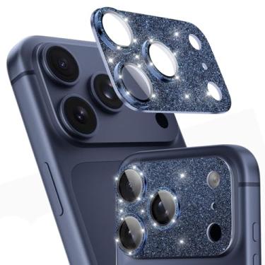 Imagem de imluckies Compatível com protetor de lente de câmera iPhone 17 Pro, proteção de tela para câmera de vidro temperado ultra HD, 9H antiarranhões e fácil instalação, azul brilhante
