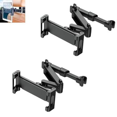 Imagem de MCOTOP Suporte de tablet para carro, pacote com 2, suporte de encosto de cabeça para iPads/telefones de 5,3 a 12,9 polegadas, suporte para tablet de carro com rotação ajustável de 360°, suporte