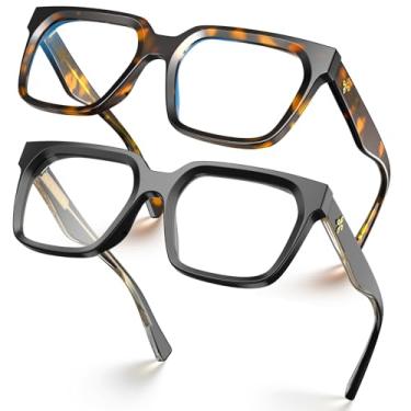 Imagem de VISOONE Pacote Com 2 Óculos Retangulares Tr90 Bloqueio De Luz Azul Para Computador Visual Elegante Mulheres E Homens Cougar