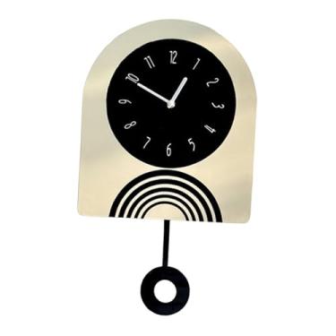 Imagem de IEUDNS Relógio de parede nórdico para decoração de casa, ornamento para sala de jantar interna, Balanço 42cm X 25.5cm