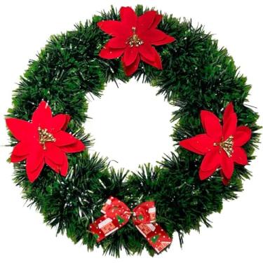 Imagem de Guirlanda Porta de Natal Enfeite Decoração Natalina de Luxo Vermelho ou Dourado 30cm (Dourado Mod.4)