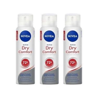 Imagem de Kit Desodorante Antitranspirante Aerossol Nivea Dry Comfort Feminino 150ml 3 Unidades-Feminino