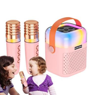Imagem de Máquina de Karaokê Portátil | Alto-Falante Sem Fio Para Canto Com 2 Microfones,Brinquedo Karaokê,Para Jardim Quintal Festas Ao Ar Livre Reuniões Casa Performance Escritório