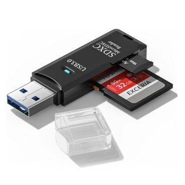 Imagem de Leitor de cartão micro SD USB 3.0, leitor de cartão SD 2 em 1 para adaptador USB, leitor de cartão de memória Wansurs para cartões SDXC, SDHC, MMC, RS-MMC, Micro SDXC, Micro SD, Micro SDHC e UHS-I