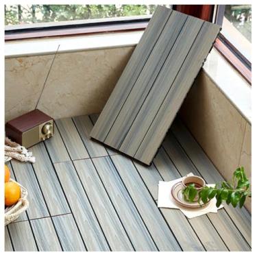 Imagem de SPXMQSS Decks compostos, azulejos de piso ao ar livre, azulejos cortáveis internos para jardim piscina varanda varanda pavimento de varanda, montagem sem ferramentas C 18PCS